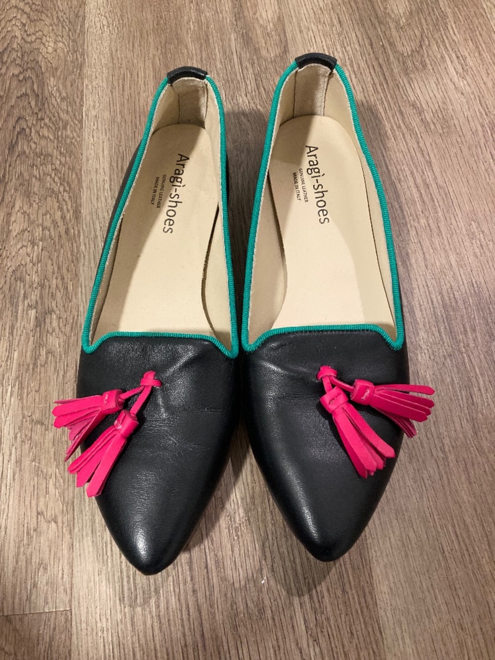 Black Leather Flats - Made in Italy